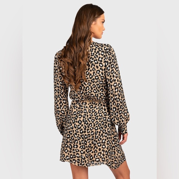 MICHAEL KORS LEOPARD PRINT MINIDRESS WITH MK BELT - Picture 6 of 10